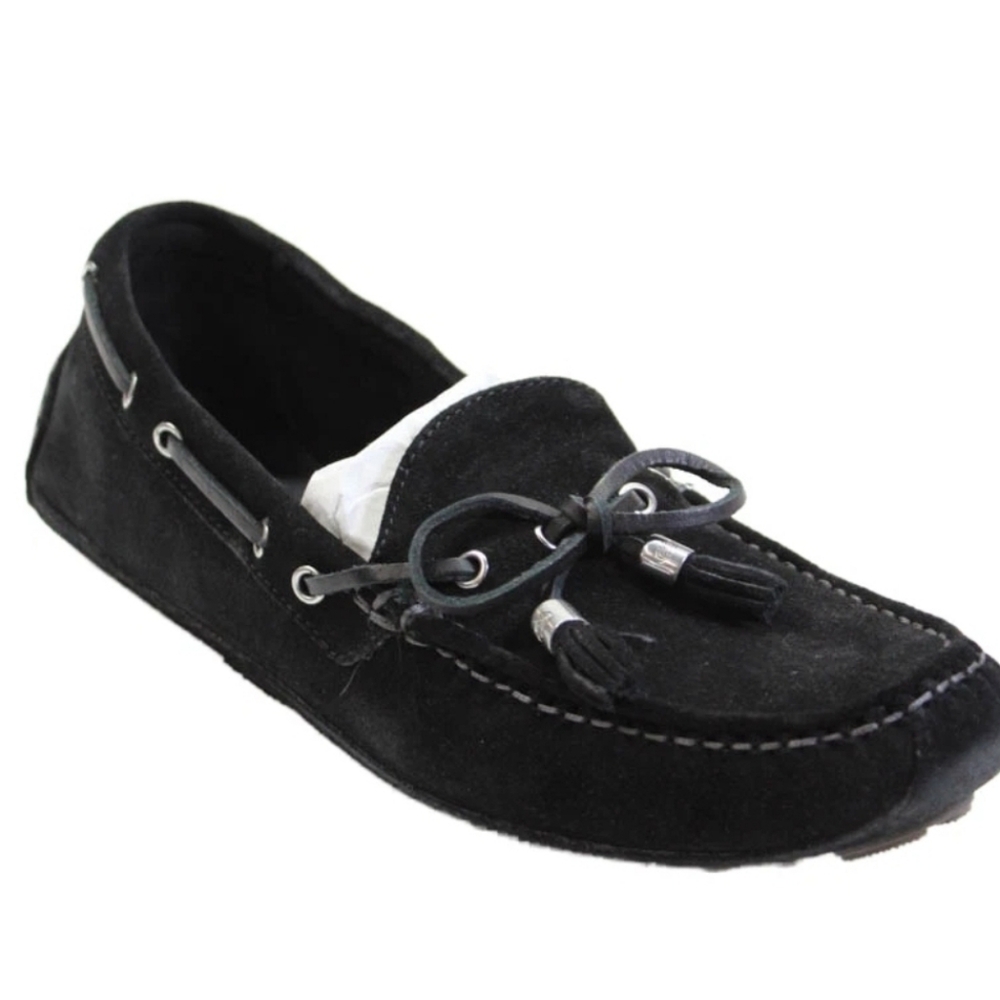 Cole Haan Womens Suede Bow Detail Slip On Moccasins Shoes Black Size 8.5B